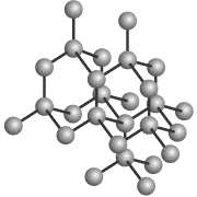 Diamond structure showing the covalent bonds that hols atoms together